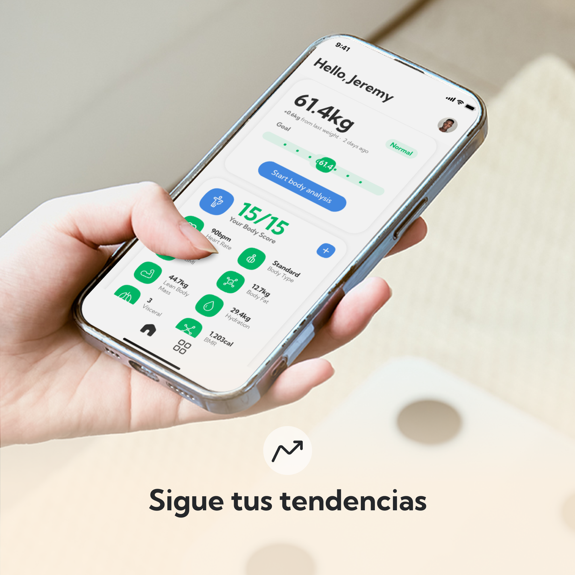 NOERDEN MINIMI+ Blanco | Báscula Inteligente con Bioimpedancia y 16 Métricas Corporales