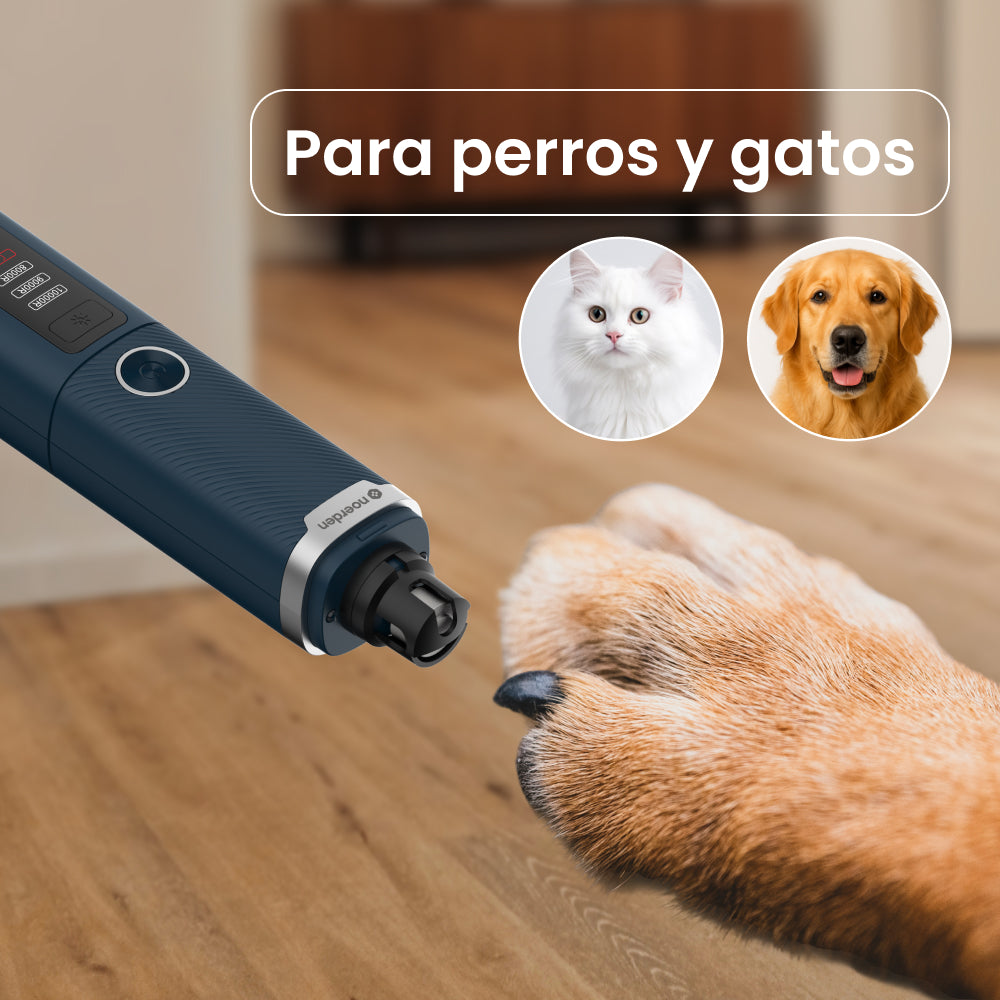 NOERDEN PAWMANI | Lima Eléctrica Silenciosa para Uñas de Mascotas - LED Dual 3 Velocidades