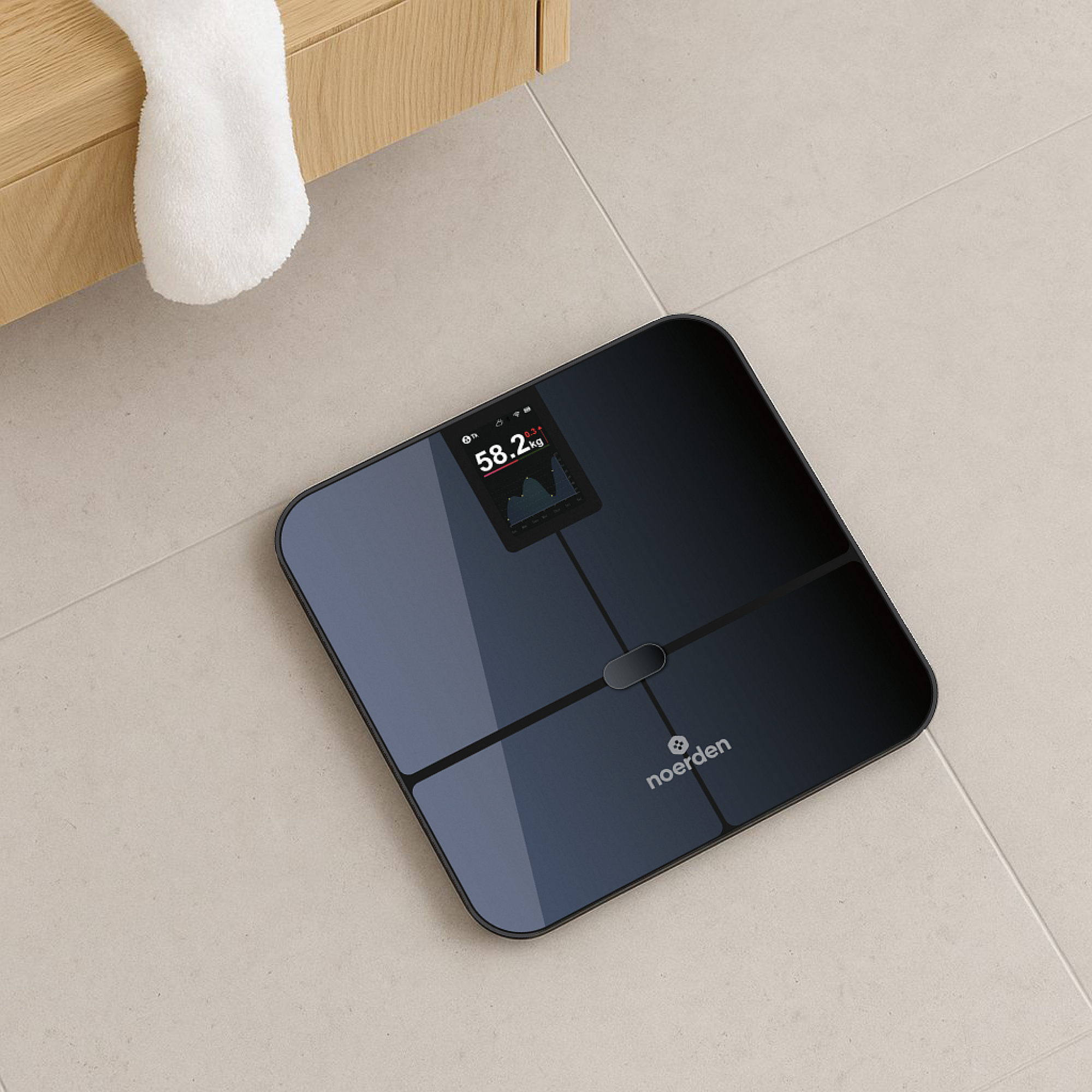 SENSORI+ Negro black smart device display showing metrics and interface