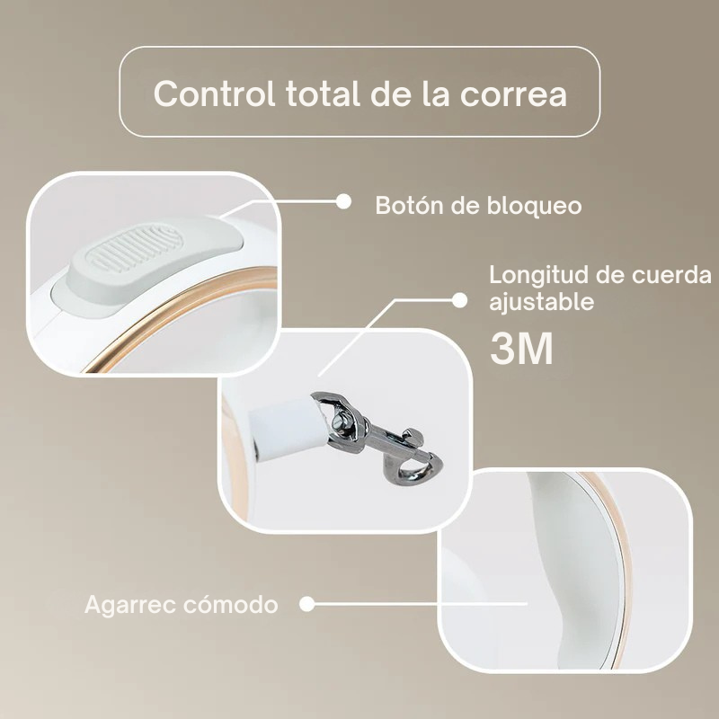 LUMI LEASH correa inteligente perros detalle linterna integrada