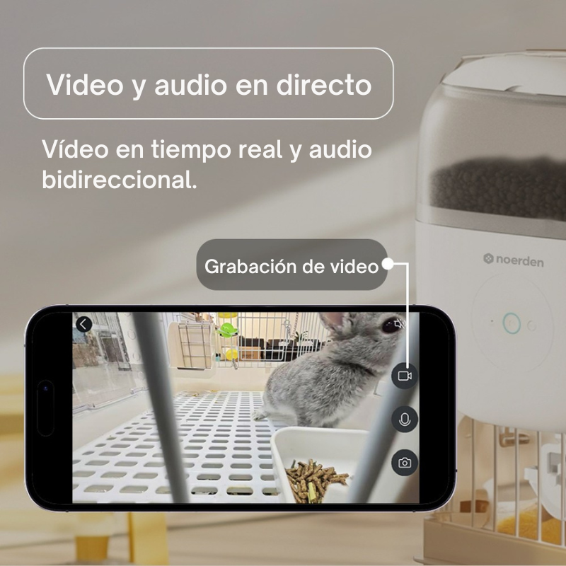 HOPPY comedero inteligente conejo hámster gato app control remoto