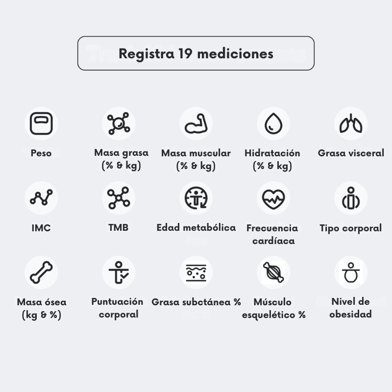 SENSORI+ Blanco: Báscula Inteligente WiFi con Análisis Biométrico de 19 Métricas