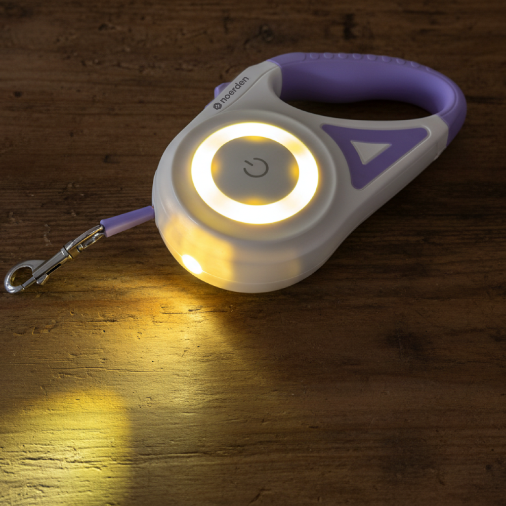 NOERDEN Correa Retráctil para Perros 5m con LED Recargable | Luz Frontal y Reflectante