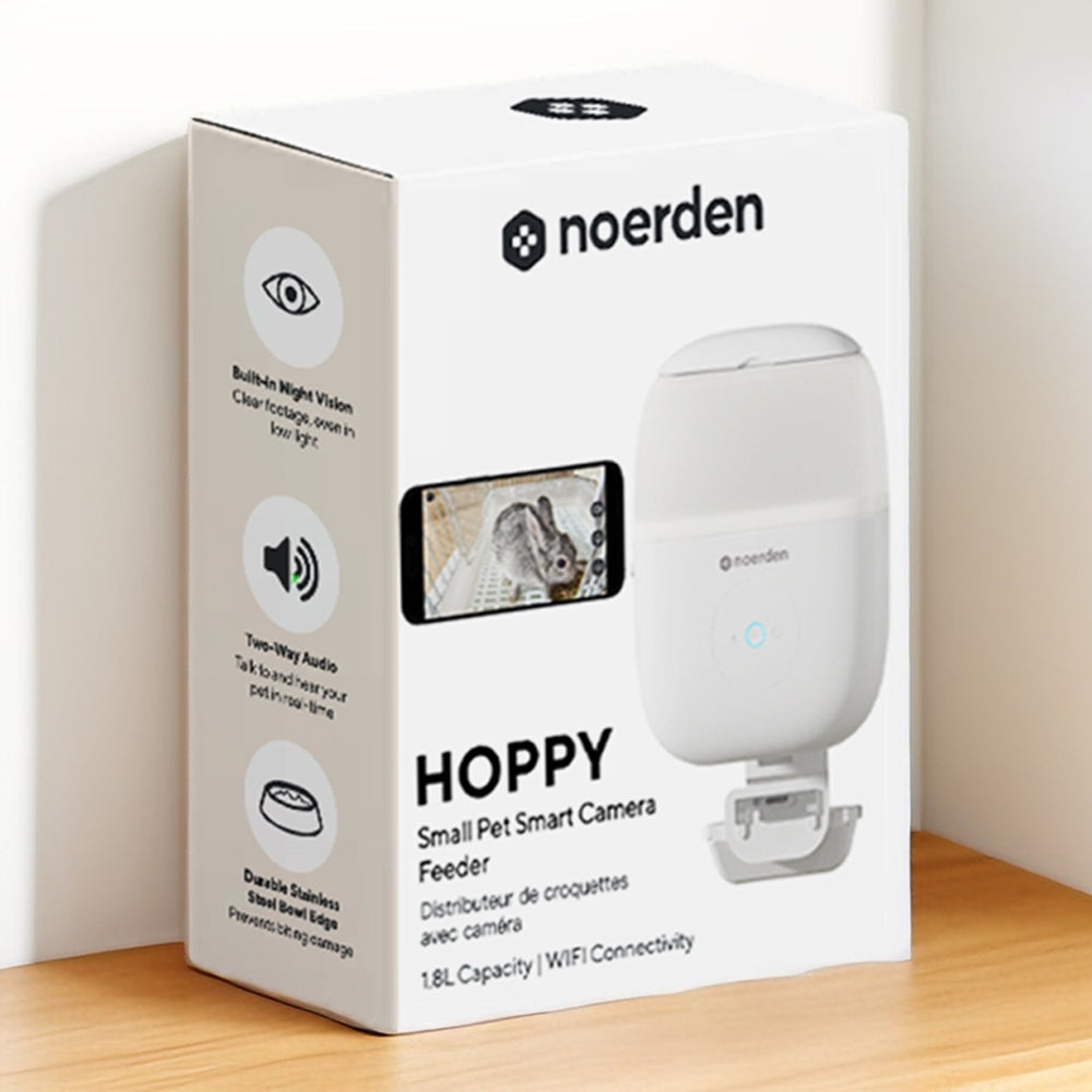 NOERDEN HOPPY | Alimentador Automático para Mascotas con Cámara HD WiFi y Audio Bidireccional