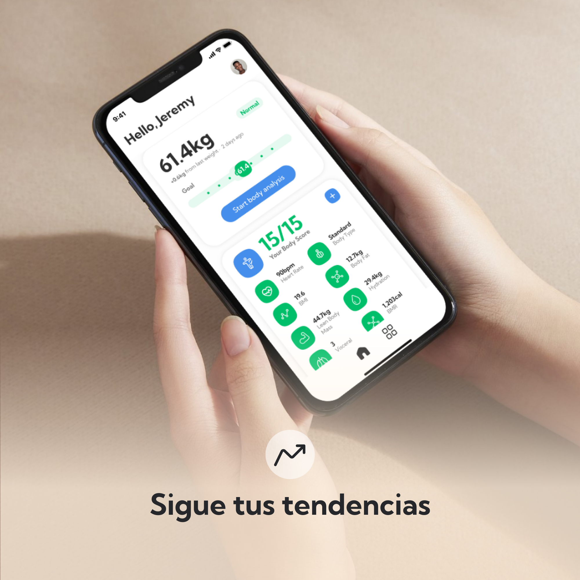 NOERDEN MINIMI+ Negro | Báscula Inteligente con Bioimpedancia y 16 Métricas Corporales