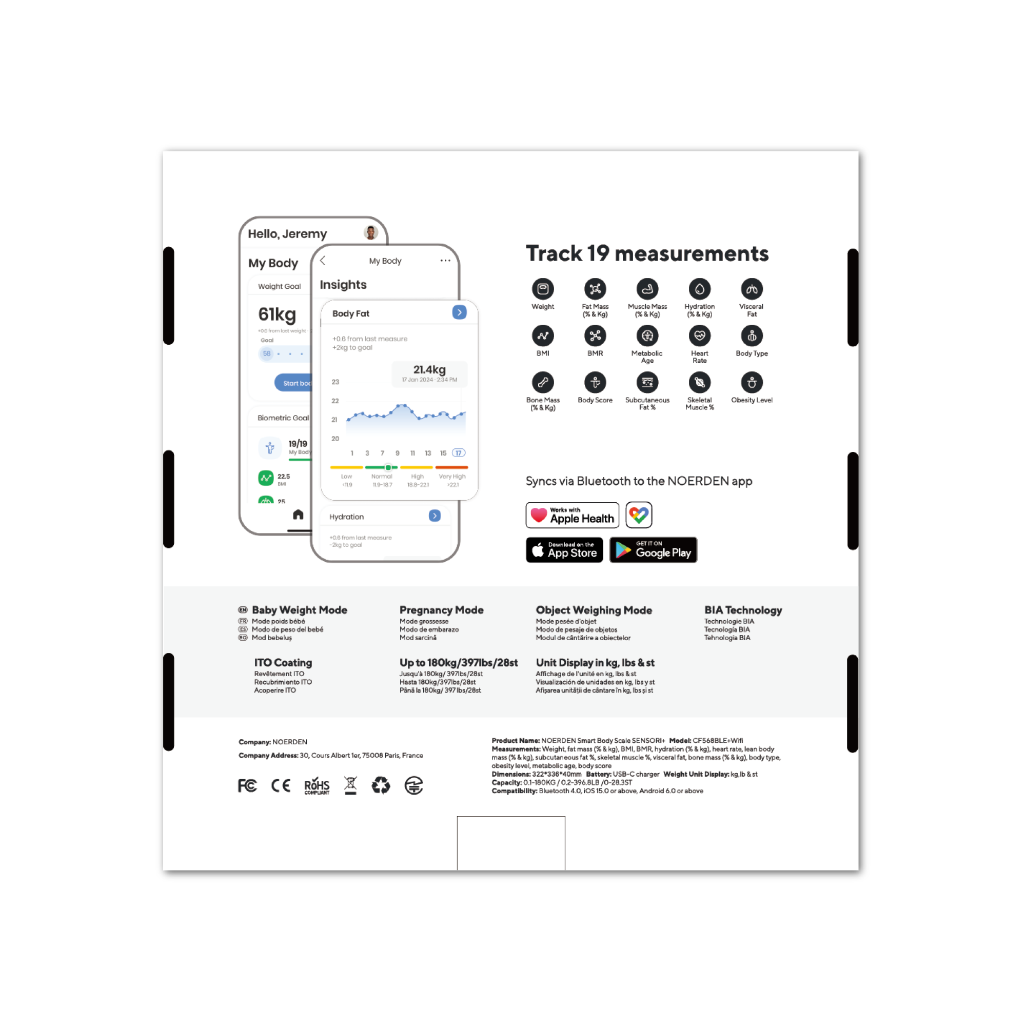 SENSORI+ Negro black device back view showing ports and design