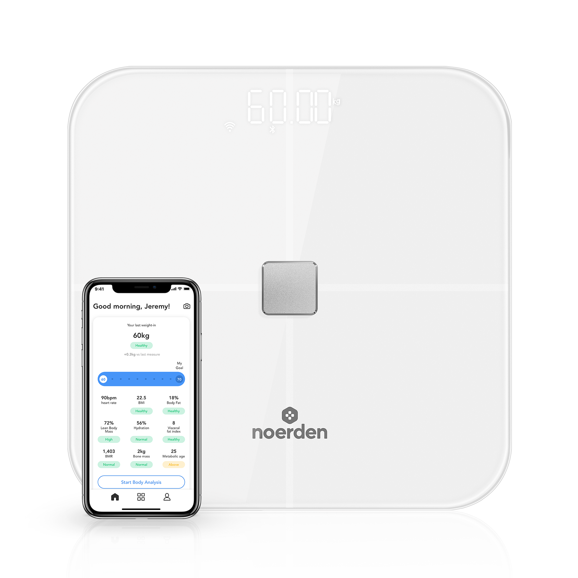 balance connectee wifi composition corporelle masse grasse SENSORI NOERDEN